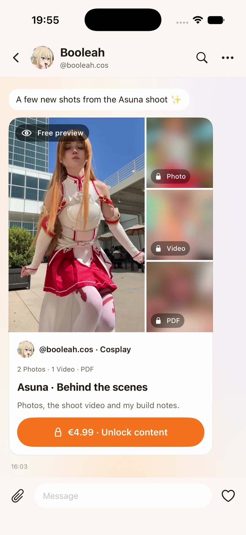 Booleah’s Asuna cosplay