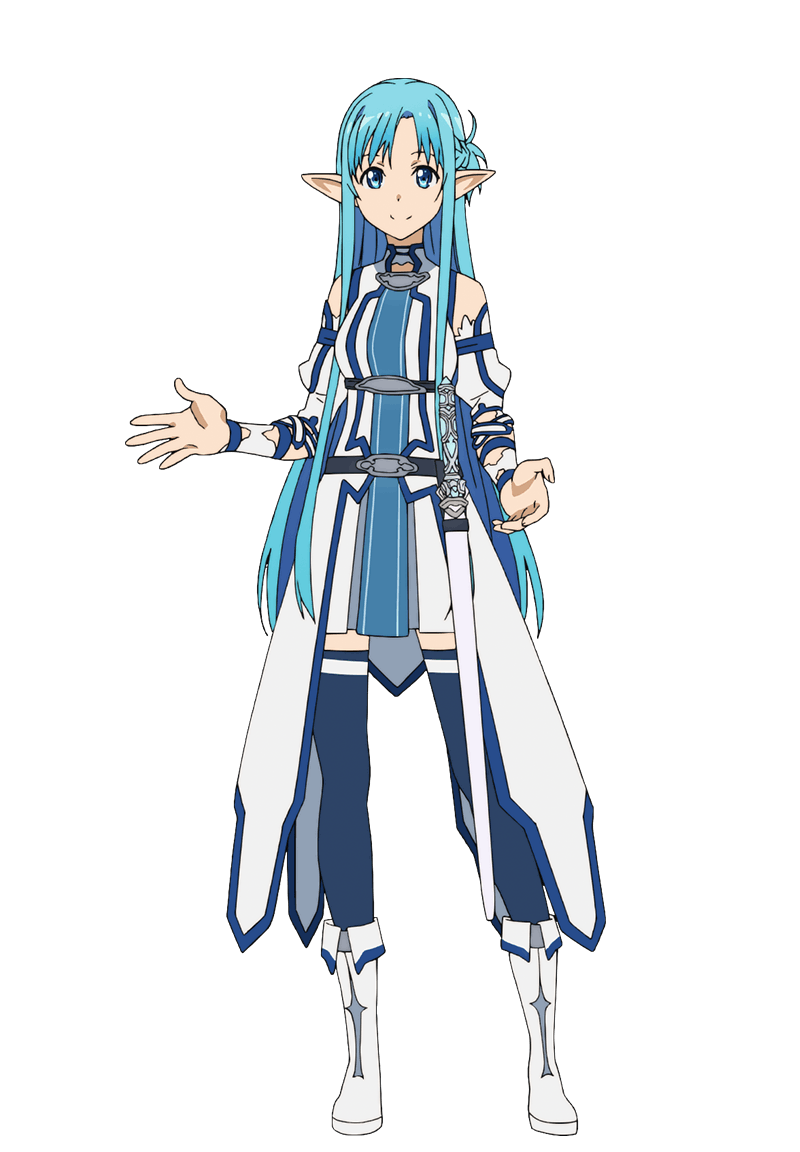 Asuna in her blue and white Undine anime outfit